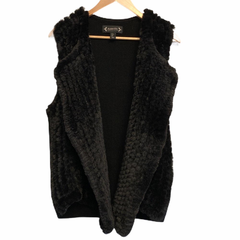 NWT Nanette Lepore Faux Fur Sweater Vest S-Large